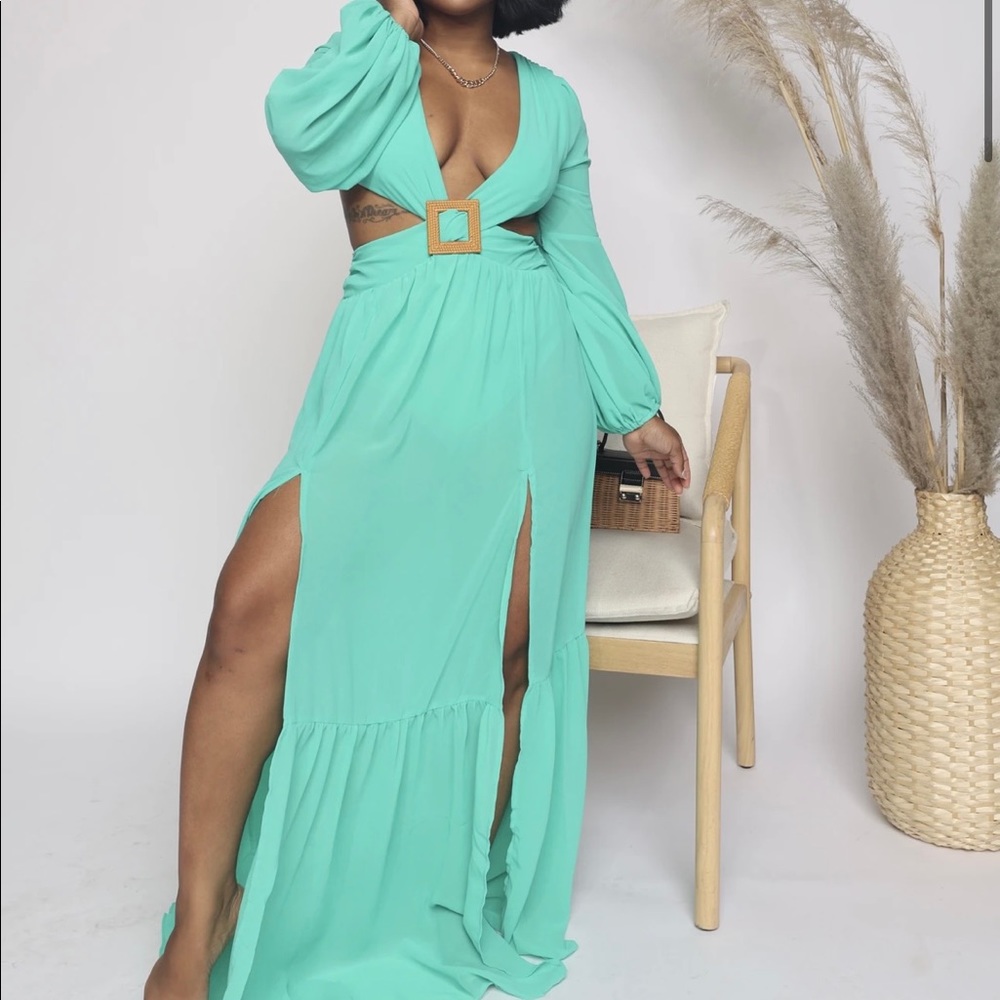 Beautiful maxi dress wore it for less than an hour for a photo shoot. Like new!
